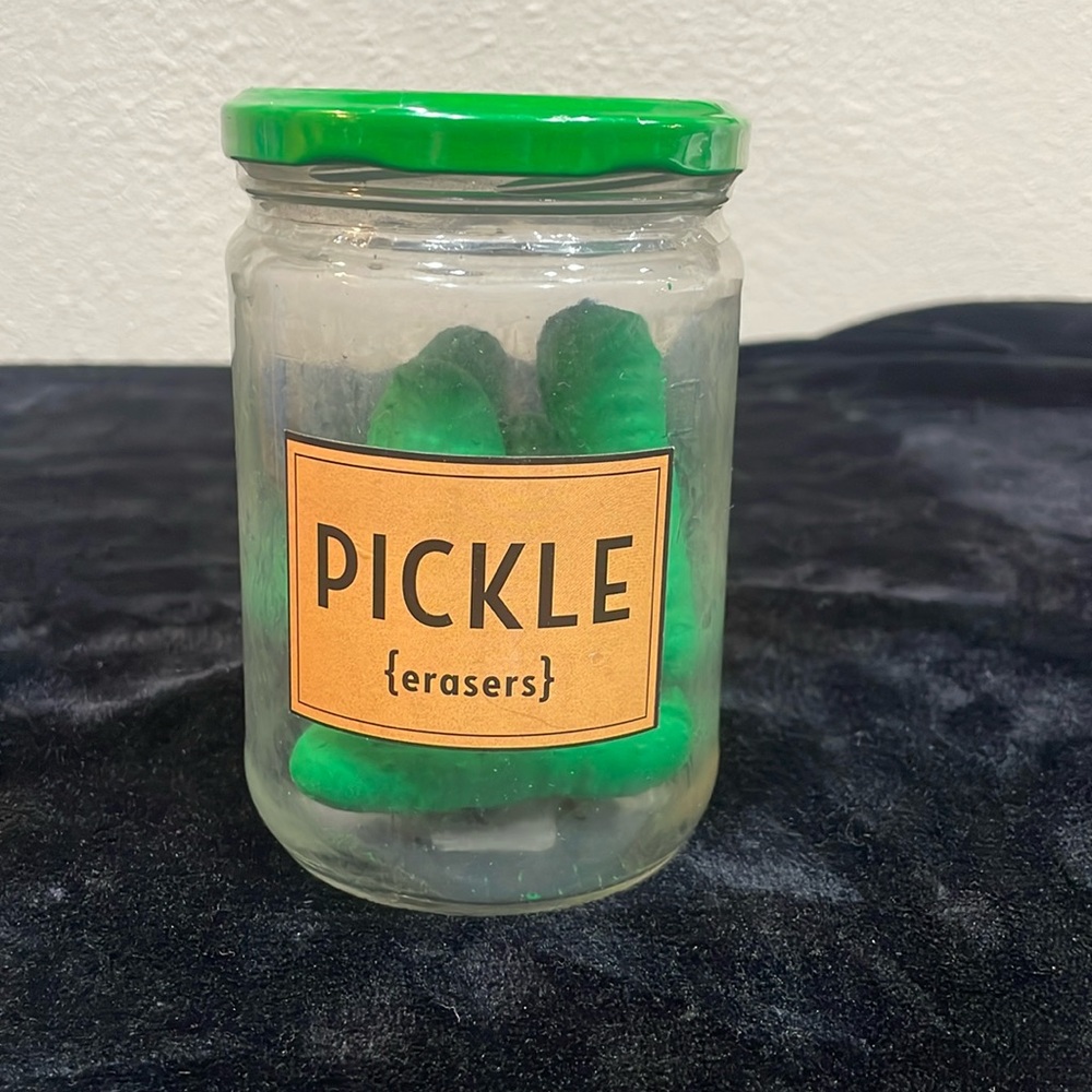 Jar of Pickle Erasers New